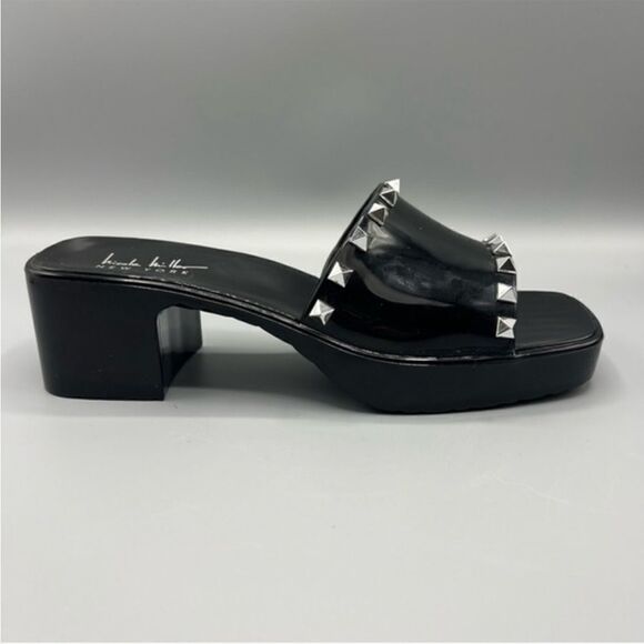 Nicole Miller Block Heel Studded Sandals - Picture 1 of 5